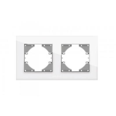 Рамка двухпостовая белое стекло VIDEX BINERA