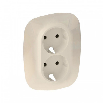 Лицевая панель розетки 2X2К+З слоновая кость Valena Allure LEGRAND