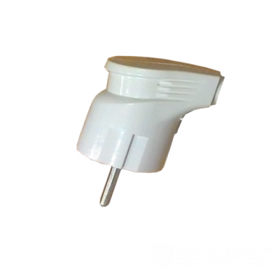 Вилка с заземлением угловая белый DE-PA 11135 WHITE