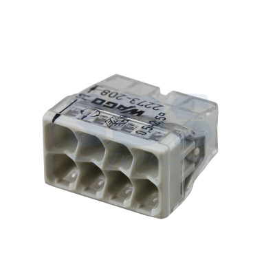 Клемма COMPACT для распределительных коробок 8x2,5 прозрачная/серая без пасты WAGO