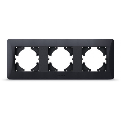 Рамка трехпостовая горизонтальная черный графит VIDEX BINERA