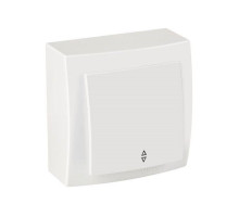 Выключатель накладной одноклавишный проход Nilson Themis белый