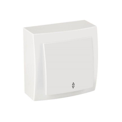 Выключатель накладной одноклавишный проход Nilson Themis белый