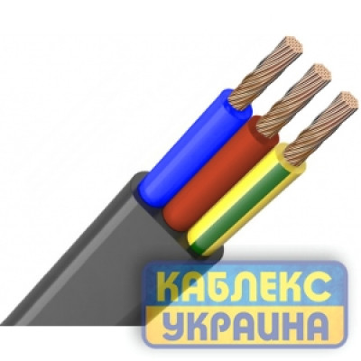 Кабель ВВГпнг 3 x 1.5 мм² 1 м КАБЛЕКС
