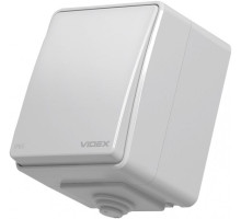Вимикач зовнішній одноклавішний сірий IP65 VIDEX BINERA