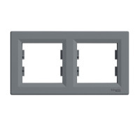 Рамка двухпостовая горизонтальная Asfora Schneider сталь