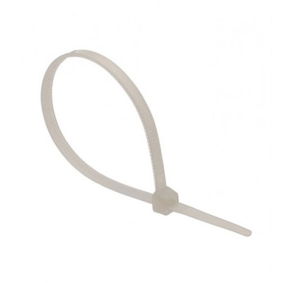 Стяжка кабельная 150х4 белая (100шт) Takel