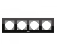 Рамка четырехпостовая черное стекло VIDEX BINERA