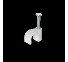 Скоба (кліпса) кабельна кругла R-6 біла (100шт) 502303