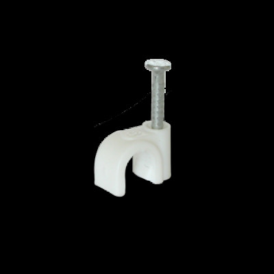 Скоба (кліпса) кабельна кругла R-6 біла (100шт) 502303