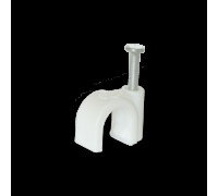 Скоба (кліпса) кабельна кругла R-8 біла (100шт) 502305