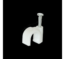 Скоба (кліпса) кабельна кругла R-8 біла (100шт) 502305