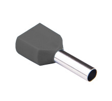 Наконечник втулковий з ізоляцією для 2х проводів TE 4/12, сірий (100 шт) Takel