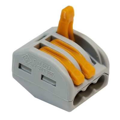 Клемма быстрого монтажа трехконтактная 0.08-2.5 мм2 4мм2 WAGO