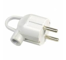Вилка с заземлением угловая с кольцом (белая) DE-PA 11103 WHITE