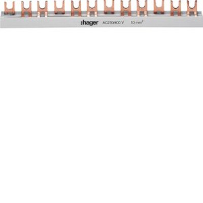 Шина сполучна вилкова 3-полюсна 63A 57 модулів 10мм2 KDN363B Hager