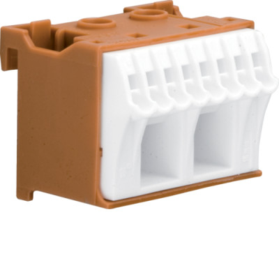 Блок фазних клем 2x16мм2+8x4мм2 ширина 45мм Hager QiuckConnect KN10P