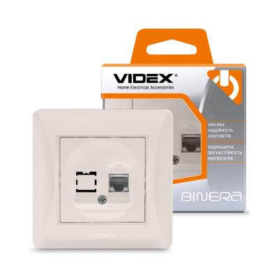Розетка компьютерная CAT6 кремовая VIDEX BINERA