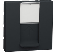 Розетка компьютерная RJ45 категория 5 UTP 2 модуля антрацит Unica New Schneider