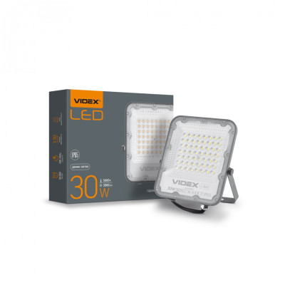 Прожектор LED 30W 5000K 220V 3900L  Gray VIDEX PREMIUM