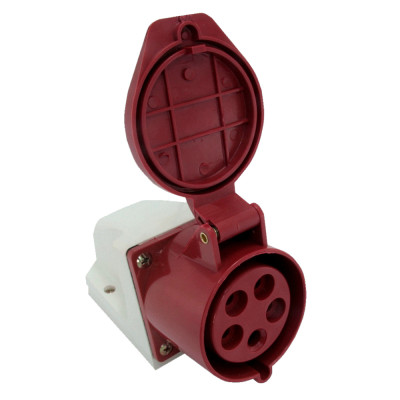 Розетка стаціонарна наружна 124 32А 380В 3Р+Е IP44