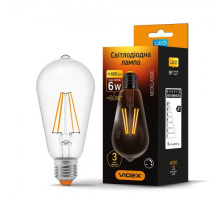 Лампа LED Filament ST64FD 6W E27 4100K 220V диммерная VIDEX