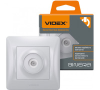 Розетка телевизионная TV серебряный шёлк VIDEX BINERA
