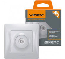 Розетка телевизионная TV серебряный шёлк VIDEX BINERA