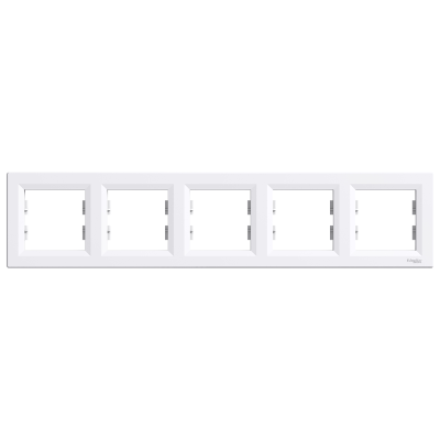 Рамка пятипостовая горизонтальная Asfora Schneider белый