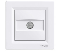 Розетка ТВ концевая Asfora Schneider белый