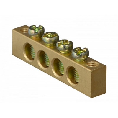 Нулевая шина бруском на 4 отверстий (6*9)