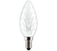 Лампа накаливания свеча крученая (шишка) 60ТС1/CL/E14 230V прозрачная GE Угорщина