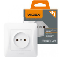 Розетка без заземления белая VIDEX BINERA