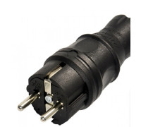 Вилка прямая с заземлением каучуковая Mutlusan