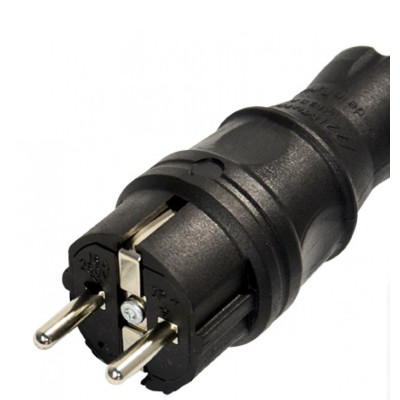 Вилка прямая с заземлением каучуковая Mutlusan