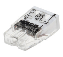 Клема COMPACT для распред. коробок 2x2,5 зоряна/біла без пащі WAGO 2273-202