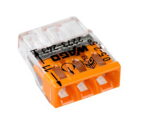 Клемма COMPACT для распред. коробок 3x2,5 прозора/помар. без пасти WAGO 2273-203