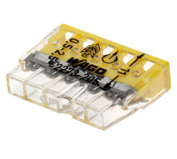 Клемма COMPACT для распред. коробок 5x2,5 прозора/жовта без пасти WAGO 2273-205