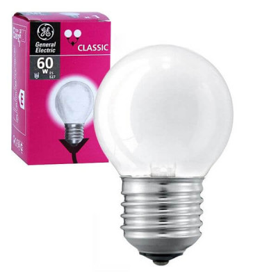 Лампа накаливания шар 60D1/F/E27 240V матова GE Угорщина