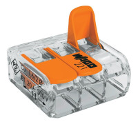 Клемма прозрачная 3х контак. для распред. коробок универсальная 0.2-4 мм2 WAGO 221-413