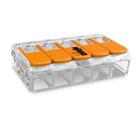 Клемма прозрачная 5 контак. для распред. коробок универсальная 0.2-4 мм2 WAGO 221-415