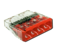 Клема COMPACT для распред. коробок 4x2,5 прозрачна/красна без пащі WAGO 2273-204