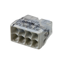 Клема COMPACT для распред. коробок 8x2,5 прозрачна/сира без пащі WAGO 2273-208