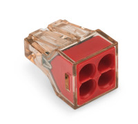 Клема для великих перерізів 4х контактна для розпод. коробок 4 mm2; прозора WAGO 773-604