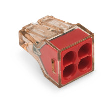 Клема для великих перерізів 4х контактна для розпод. коробок 4 мм2; прозрачна WAGO 773-604