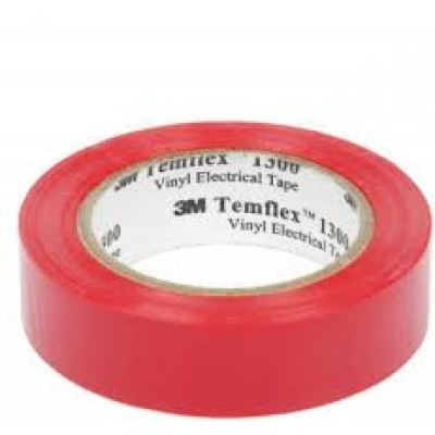 Ізоляційна стрічка Temflex 1300 ПВХ 20м*19мм*0,13мм 3М червона