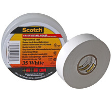Ізоляційна стрічка Scotch 35 ПВХ 20м*19мм 3М біла (США)