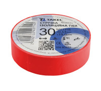 Ізоляційна стрічка 0,13мм  х 19мм х 20м, червона 502652к Takel
