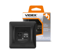 Розетка компьютерная CAT6 черный графит VIDEX BINERA
