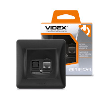Розетка компьютерная CAT6 черный графит VIDEX BINERA